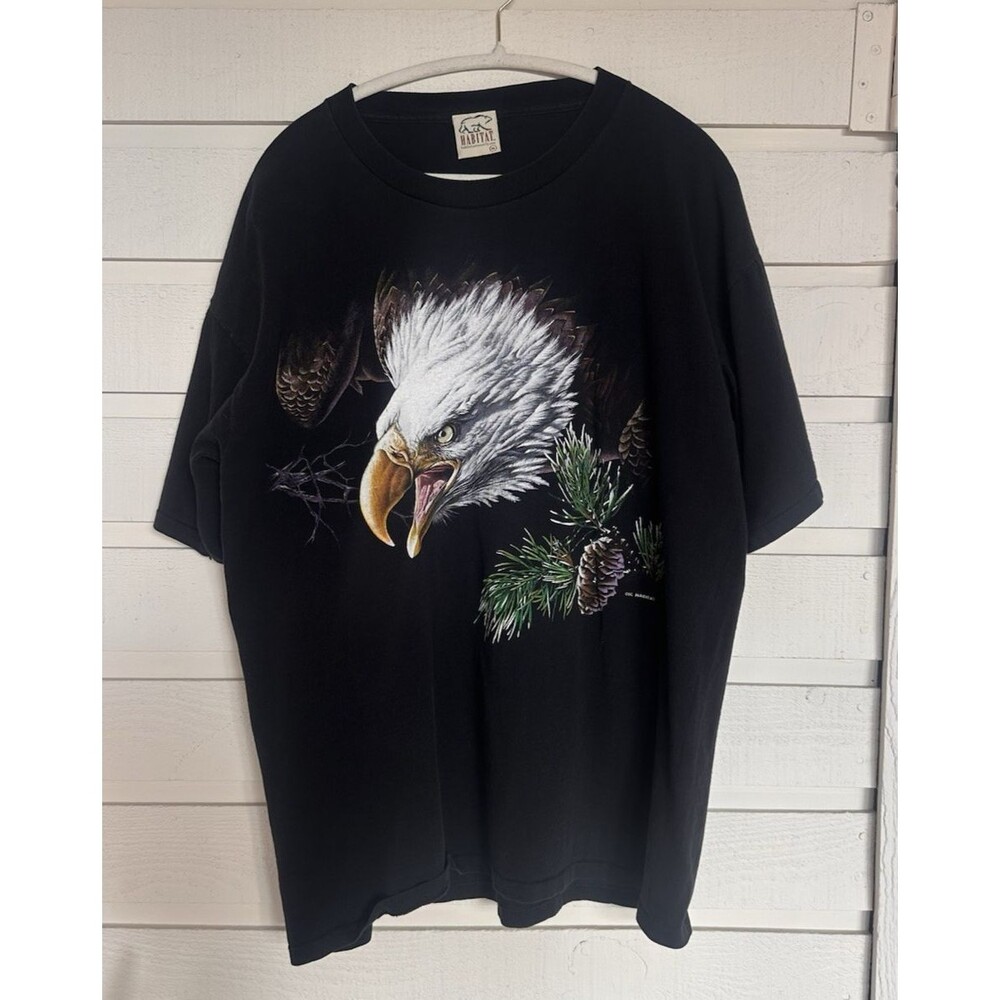 Vintage 2000's Habitat Eagle Nature Animal Graphic T-Shirt Size XL